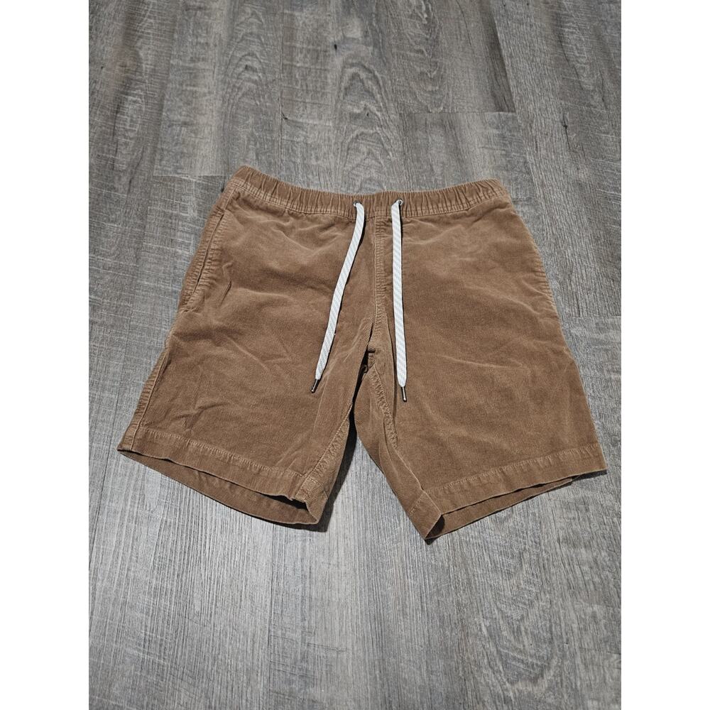 Vuori Optimist Shorts Mens Medium Brown Corduroy Drawstring Elastic Waist Cotton